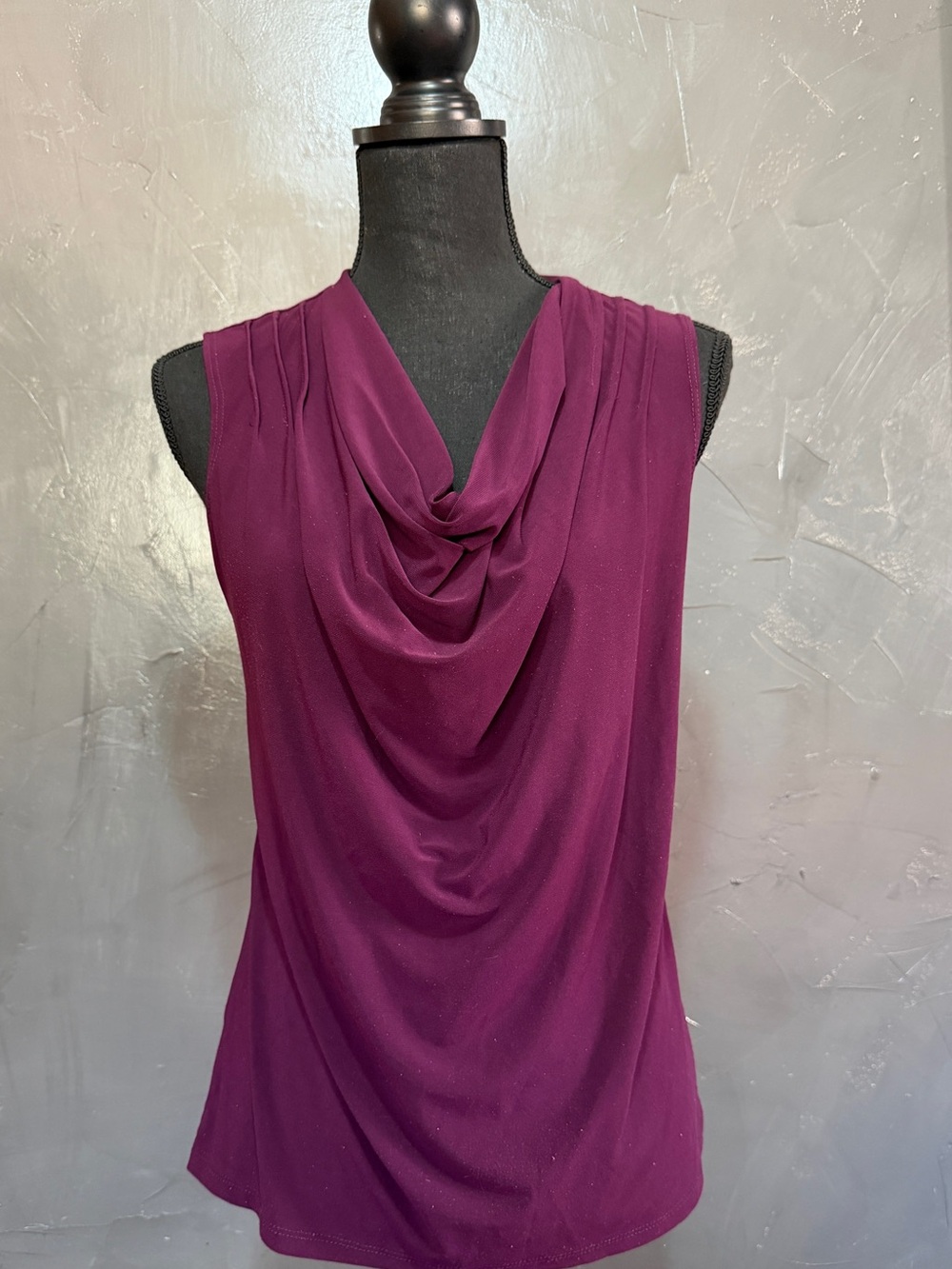Claudia Richard Sleeveless Cowl Neck Top - Plum